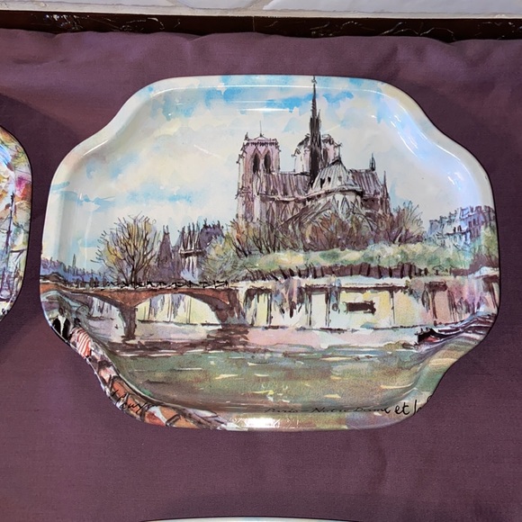 Vintage Elite Trays - France scenes set of 4 made in England - Picture 4 of 7